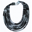 Collier en tissu multi-rangs, imprimé wax noir et blanc