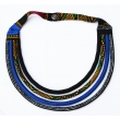 Collier en tissu multi-rangs, imprimé addis abeba bleu